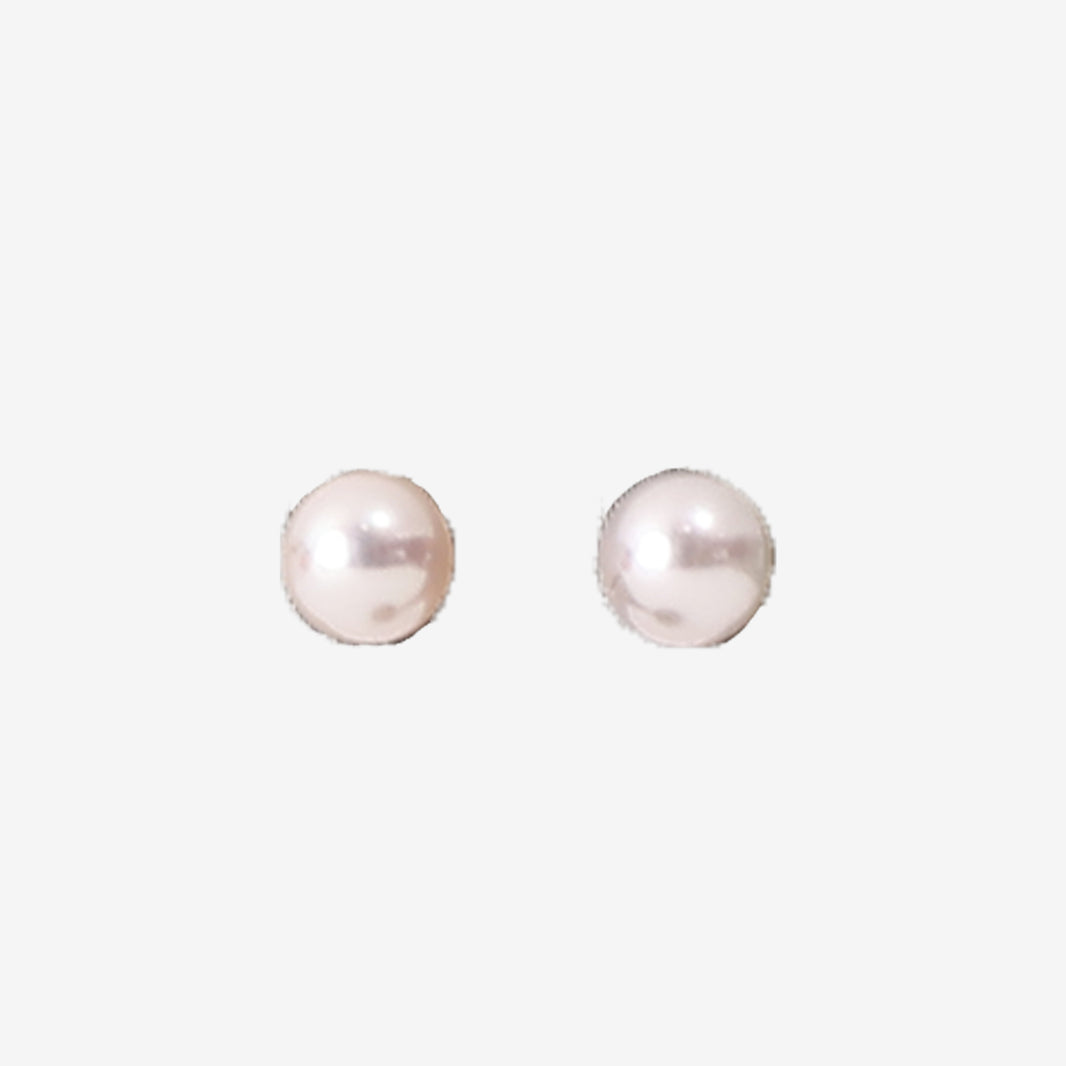 Margarite London Plain Pearl Earrings with 5–5.5 mm Akoya Pearls in 18K Gold