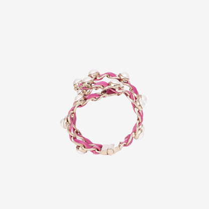 Chanel Pink Double Chain Bracelet (Contact to Enquire)