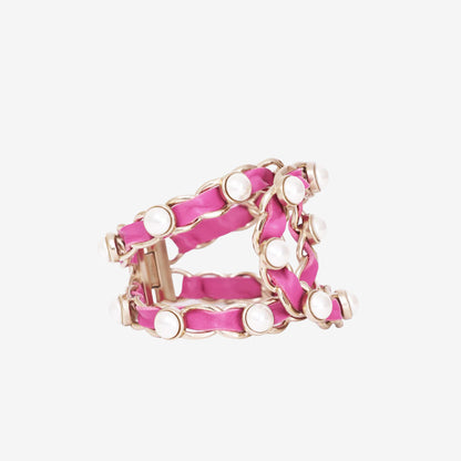 Chanel Pink Double Chain Bracelet (Contact to Enquire)