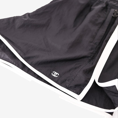 Chanel 2026 Nylon Athletic Shorts in Black with White Trim (Contact to Enquire)