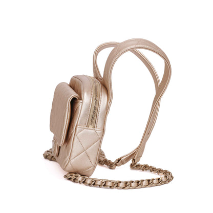 Chanel Backpack Gold Lambskin Gold