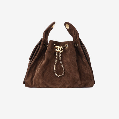 Chanel 26K 25 Hobo Bag Small in Brown Suede with Gold Hardware (Contact to Enquire)