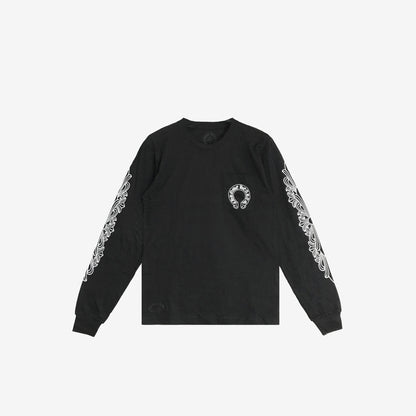 Chrome Hearts Black Horseshoe Long-Sleeve T-Shirt in Black Cotton (Sizes Available)