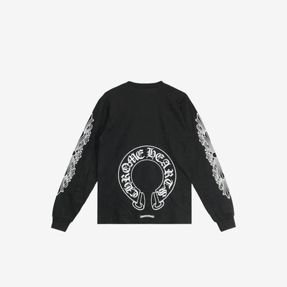 Chrome Hearts Black Horseshoe Long-Sleeve T-Shirt in Black Cotton (Sizes Available)