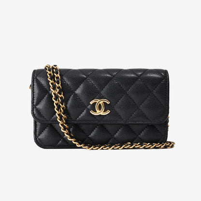Chanel Wallet on Chain in Black Caviar Leather with Gold Hardware